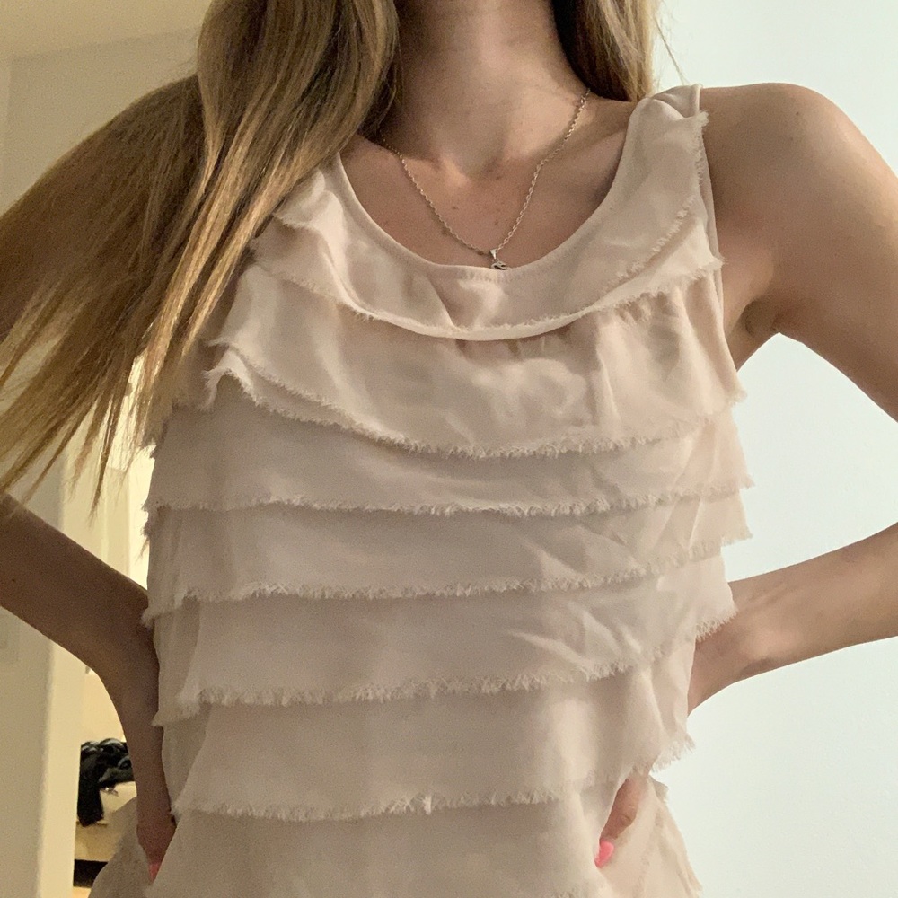 F21 Pink Ruffle Blouse